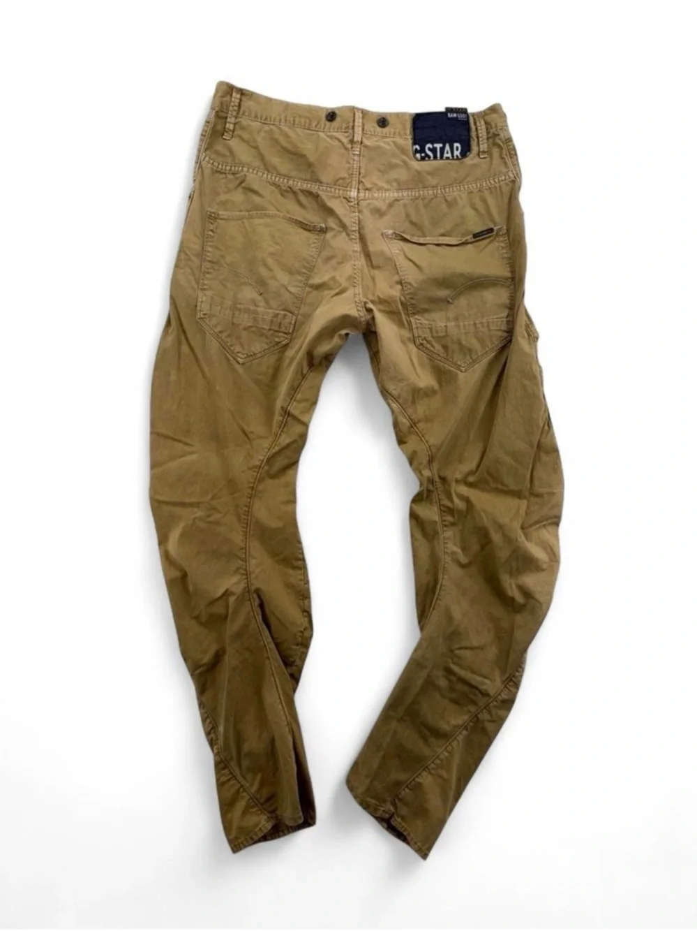 Men’s G-Star Raw Arc 3D Loose Tapered Braces COJ Jeans Size 33 Tall Chino Khaki - Picture 2 of 7